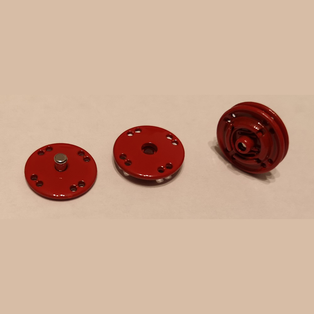 Pulsante A Pressione Placcato Argento 18 Mm Con Glitter Rosso – Intercambiabile Per Bracciali In Pelle, Accessorio Moda - 2
